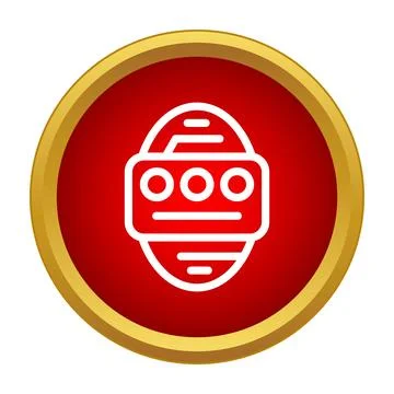 Virtual reality headset icon in red circle Stock Illustration