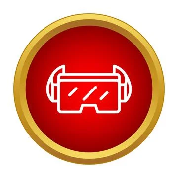 Virtual reality headset icon representing immersive technology gaming Stock Illustration