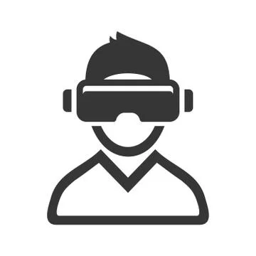 Virtual Reality Headset Icon on White Background. Vector 库存插图