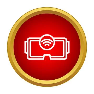 Virtual reality headset icon with wireless signal Illustrazione stock