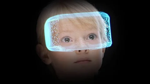 Virtual reality headset, innovation technology of future entertainment. Stock Footage 77990156