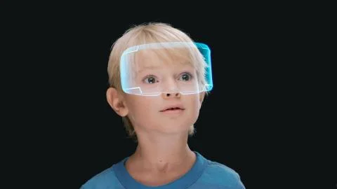 Virtual reality headset, innovation technology of future entertainment Stock Photos