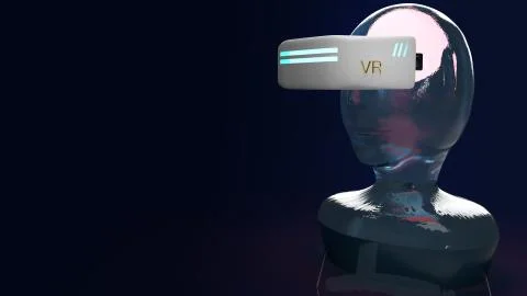 Virtual reality   headset  it equipment 3d rendering for technology content. Stock Illustration