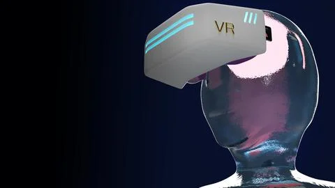Virtual reality headset it equipment 3d rendering for technology content. Stock Illustration