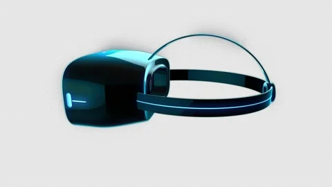 Virtual Reality Headset Loop On Transparent Background Stock Footage 229487203