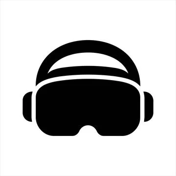 Virtual reality headset minimalist black silhouette icon 8K ultra quality Stock Illustration