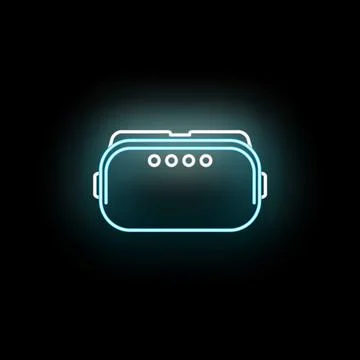Virtual reality headset neon glowing technology icon Stock Illustration