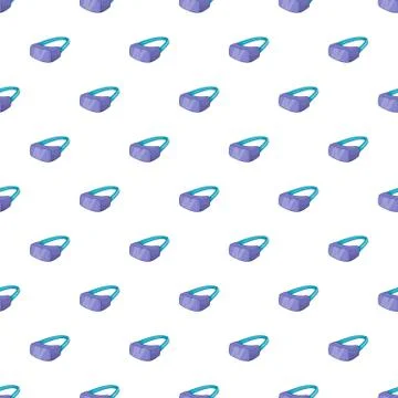 Virtual reality headset pattern, cartoon style Illustrazione stock