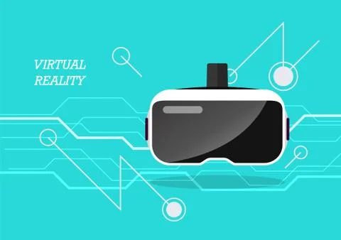 Virtual reality headset poster Stock Illustration
