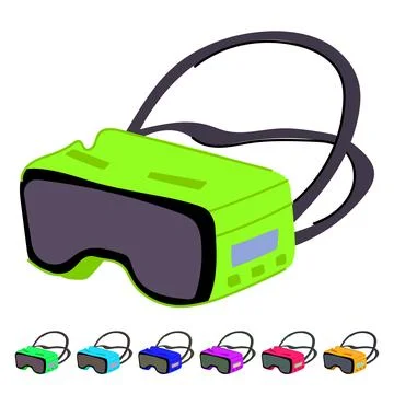 Virtual reality headset providing immersive digital experience graphic Stock Illustration