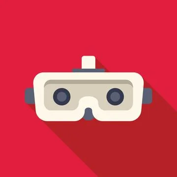 Virtual reality headset representing metaverse technology on red background Stock Illustration