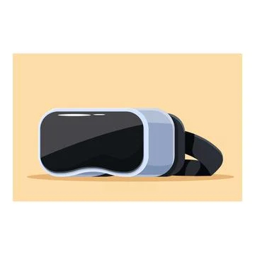 Virtual reality headset resting on a surface, embracing the metaverse Stock Illustration