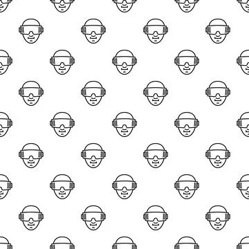 Virtual reality headset seamless pattern with futuristic design Stock Illustration