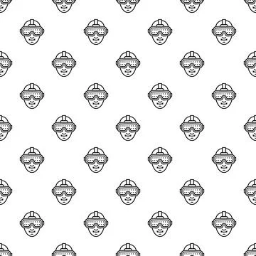 Virtual reality headset seamless pattern future technology イラスト素材