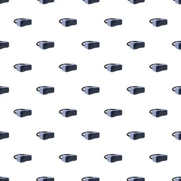 Virtual reality headset seamless pattern on white background Illustrazione stock