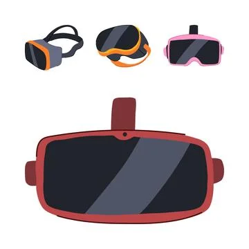 Virtual reality headset technology augmented reality concept Stock Illustration