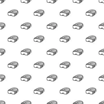 Virtual reality headset technology seamless pattern background Stock Illustration