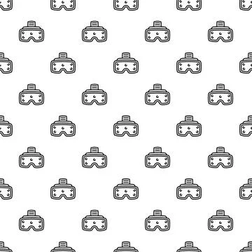Virtual reality headset technology seamless pattern background 库存插图