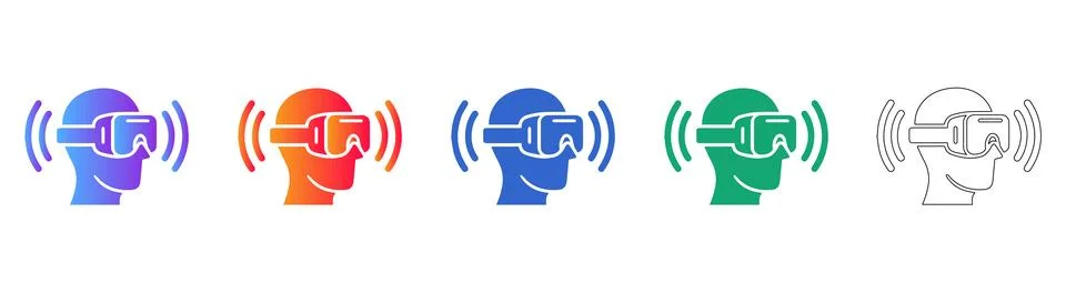 Virtual Reality Headset User Experience Icon Ilustración de archivo
