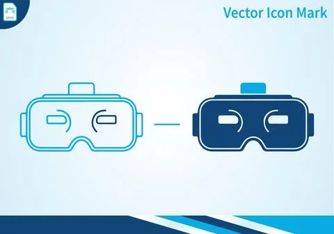 Virtual reality headset vector icon mark. Ilustración de archivo
