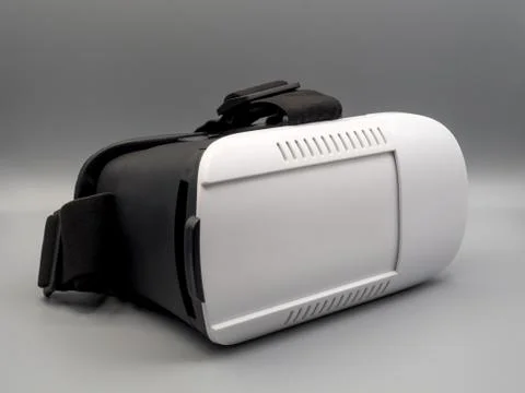 Virtual Reality Headset (VR Box) on gray background Stock Photos