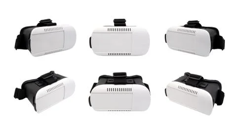 Virtual Reality Headset (VR Box) on white background Stock Photos