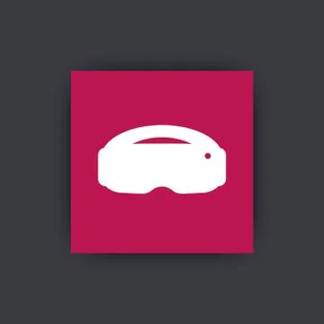 Virtual reality headset, vr helmet icon, virtual reality glasses pictogram, f 스톡 일러스트