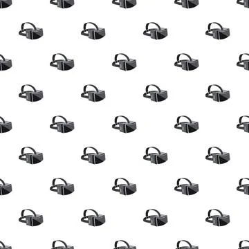 Virtual reality headset wearable technology seamless pattern 스톡 일러스트