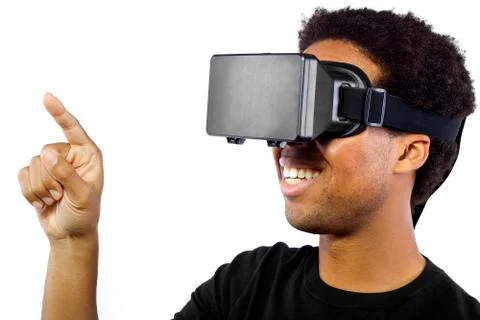 Virtual Reality Headset on White Background Stock Photos