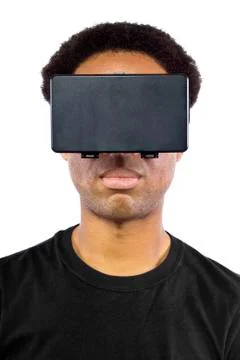 Virtual Reality Headset on White Background Stock Photos