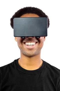 Virtual Reality Headset on White Background Stock Photos