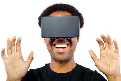 Virtual Reality Headset on White Background Foto stock