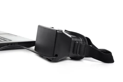 Virtual Reality Headset on White Background Stock Photos