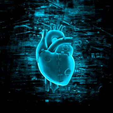 Virtual reality heart Illustrazione stock