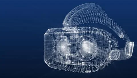 Virtual reality helmet creative design triangles as a background Stock Illustration