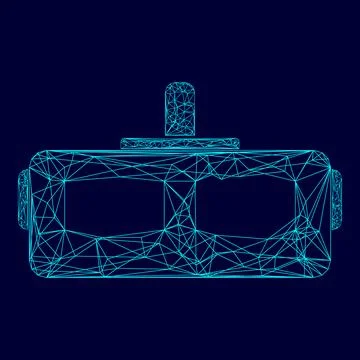 Virtual reality helmet low poly triangulation triangulated polygonal electric Stock Illustration