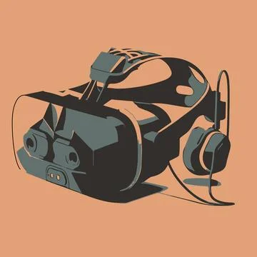 Virtual reality helmet simple flat style Stock Illustration
