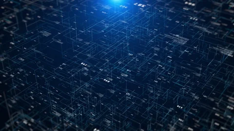 Virtual Reality Hologram Rendering Network Communication 4K motion Stock-Footage 329829003