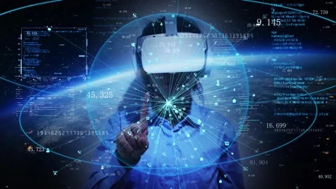 Virtual reality human computer interaction experience of intelligent wearing Stock Footage 152980512