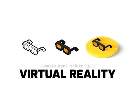 Virtual reality icon in different style Stock Illustration