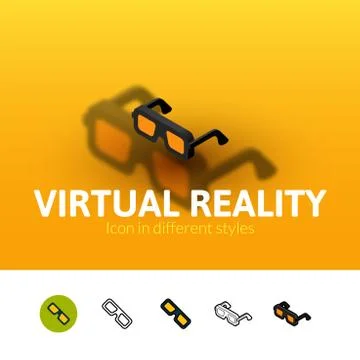 Virtual reality icon in different style Stock Illustration
