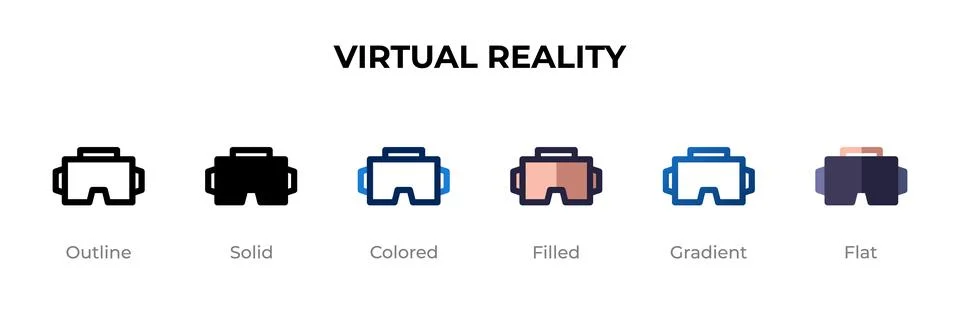 Virtual Reality icon in different style. Virtual Reality vector icons desig.. Stock Illustration