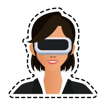Virtual reality icon image 库存插图