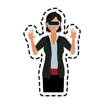 Virtual reality icon image Illustrazione stock