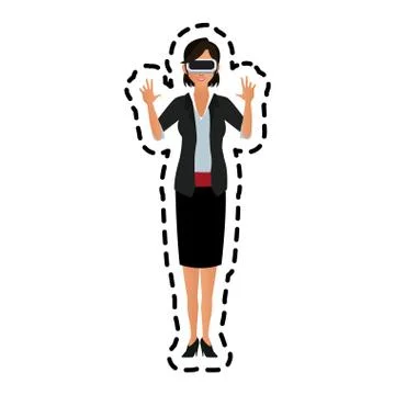 Virtual reality icon image Stock Illustration