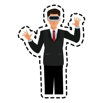 Virtual reality icon image Stock Illustration