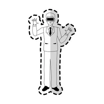 Virtual reality icon image Stock Illustration