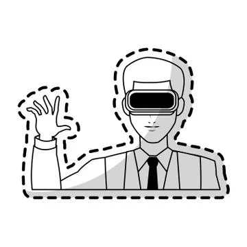 Virtual reality icon image 库存插图
