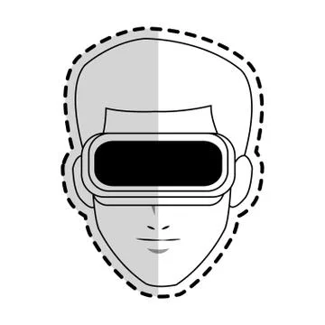 Virtual reality icon image Illustrazione stock