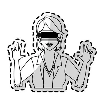 Virtual reality icon image 스톡 일러스트